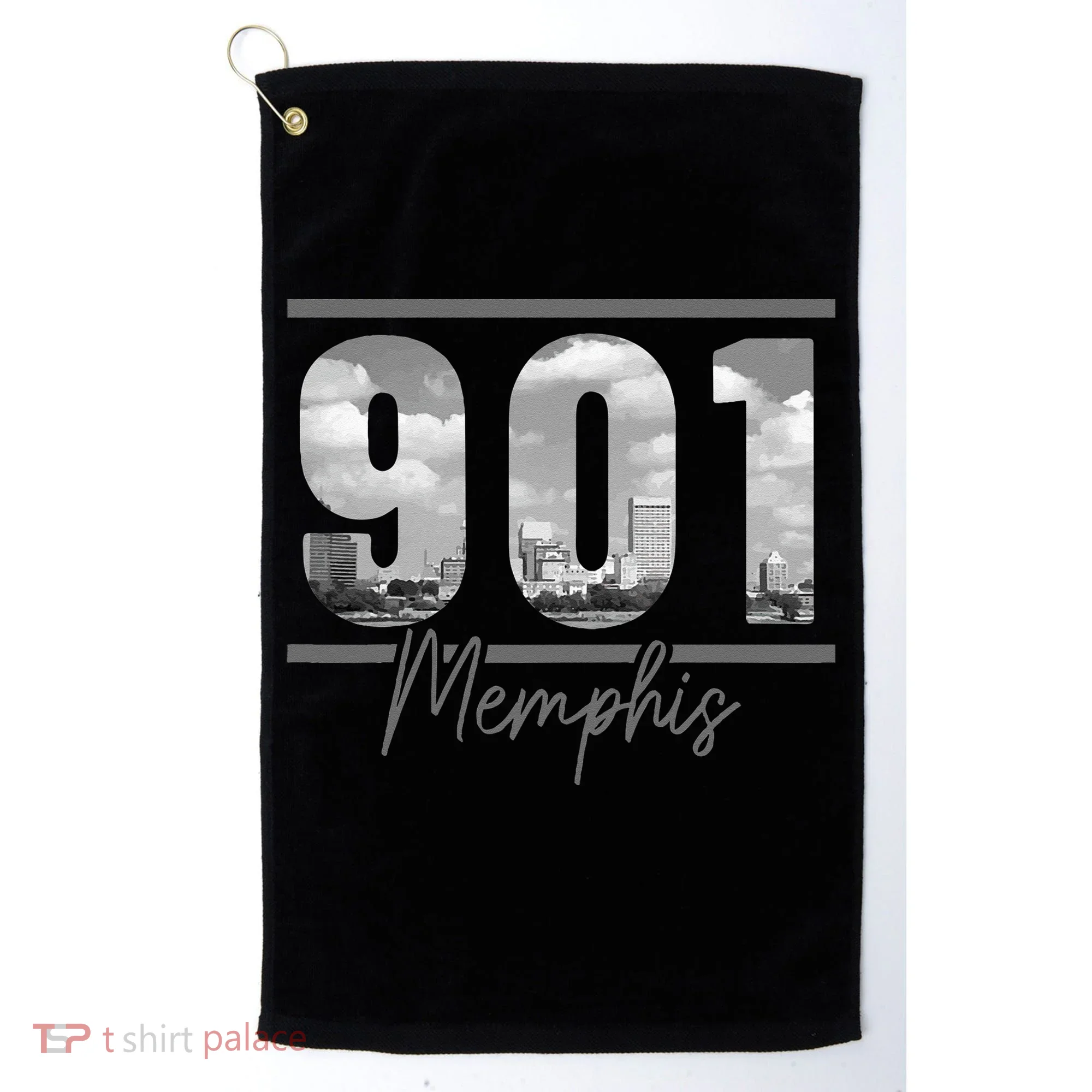 Memphis 901 Area Code Skyline Tennessee Vintage Golf Towel
