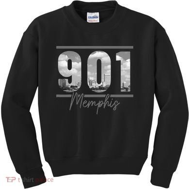 Memphis 901 Area Code Skyline Tennessee Vintage Kids Sweatshirt