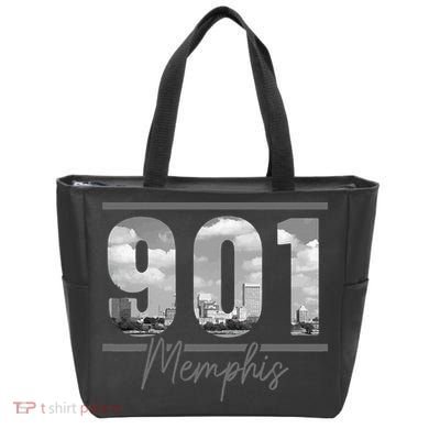 Memphis 901 Area Code Skyline Tennessee Vintage Tote Bag
