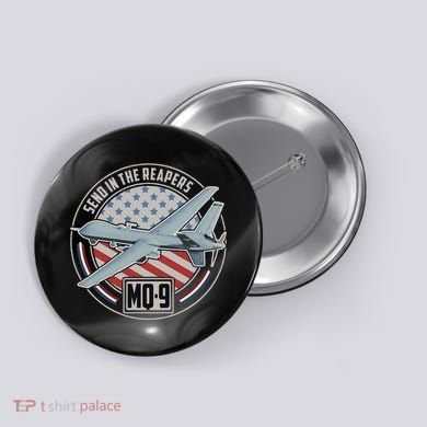 Mq 9 Reaper Uav Us Military Drone Us Patriot Button