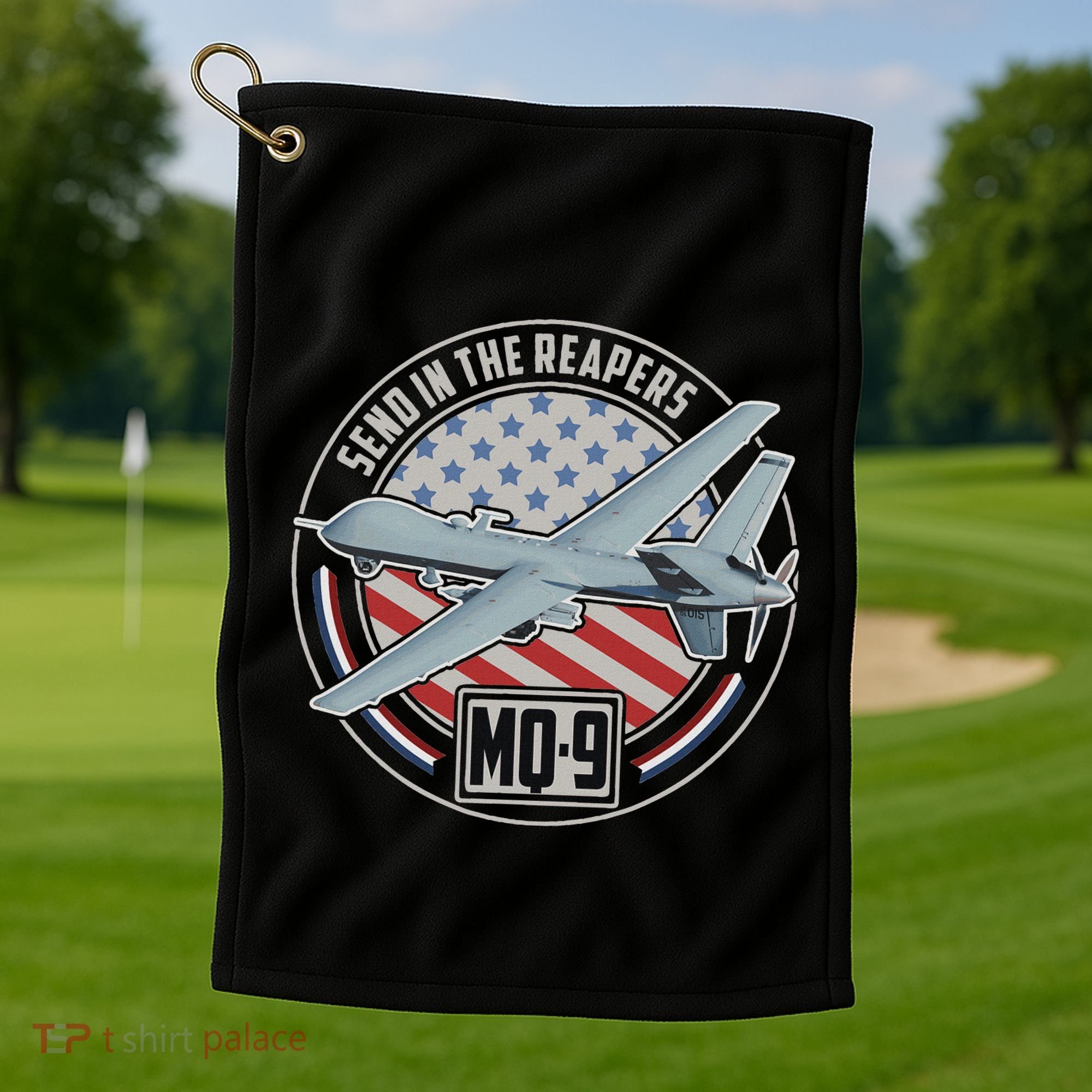 Mq 9 Reaper Uav Us Military Drone Us Patriot Golf Towel