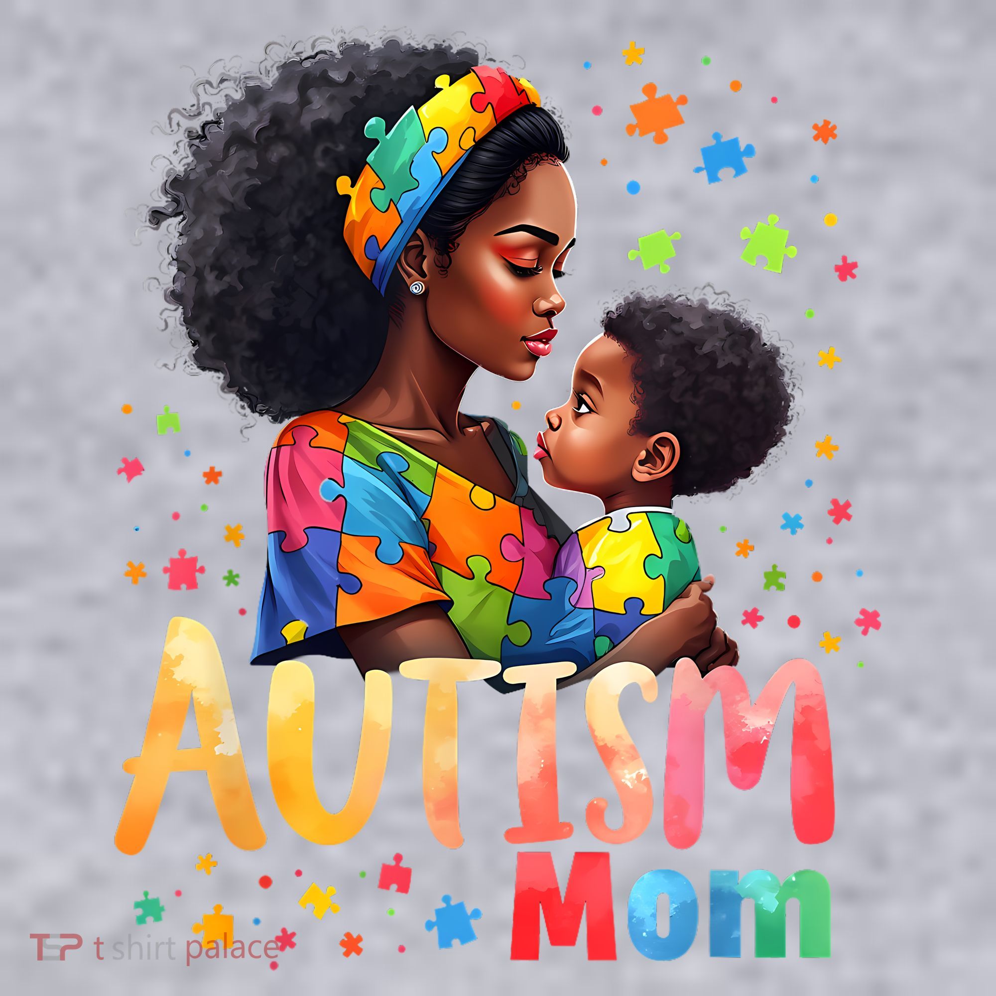 Mom Afro Autism Awareness Mama Black Autism Women's Sweatshirt