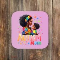 Mom Afro Autism Awareness Mama Black Autism Coaster thumb 0