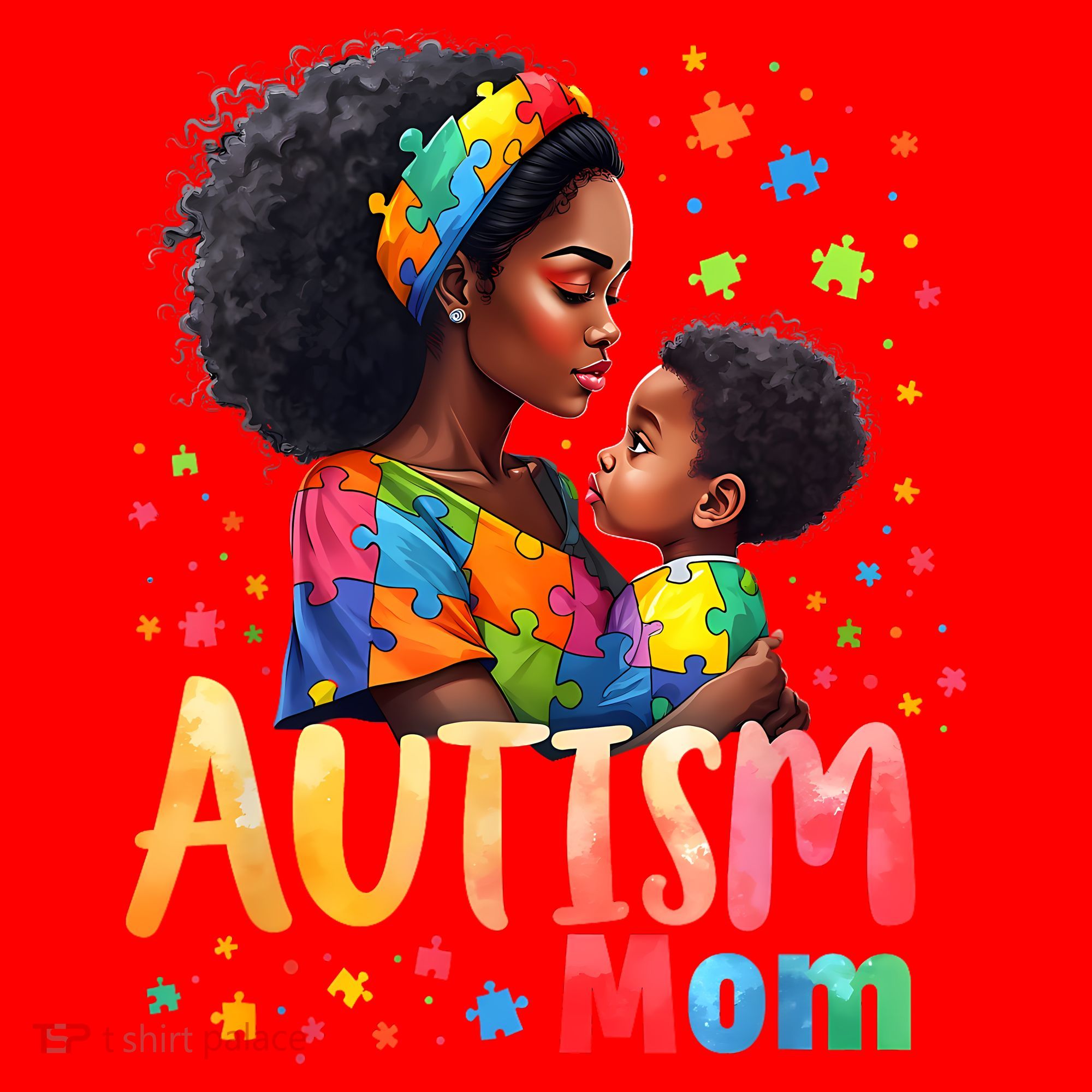 Mom Afro Autism Awareness Mama Black Autism Santa Hat