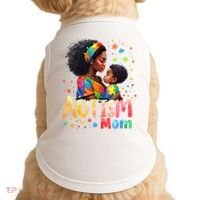Mom Afro Autism Awareness Mama Black Autism Doggie Tank thumb 0