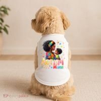 Mom Afro Autism Awareness Mama Black Autism Doggie Tank thumb 2