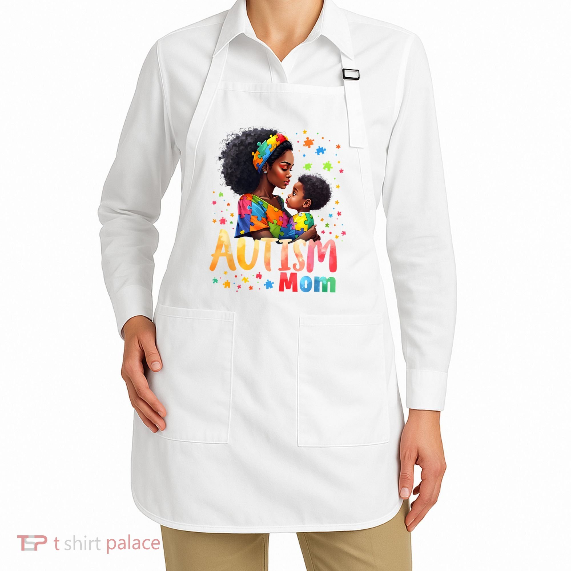 Mom Afro Autism Awareness Mama Black Autism Apron