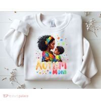 Mom Afro Autism Awareness Mama Black Autism Sweatshirt thumb 2