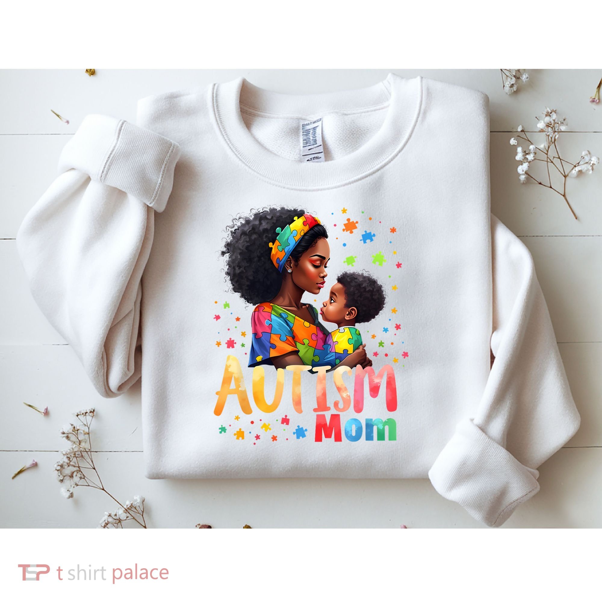 Mom Afro Autism Awareness Mama Black Autism Sweatshirt