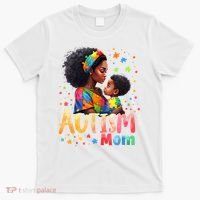 Mom Afro Autism Awareness Mama Black Autism T-Shirt thumb 0