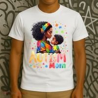 Mom Afro Autism Awareness Mama Black Autism T-Shirt thumb 3