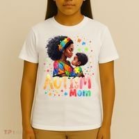 Mom Afro Autism Awareness Mama Black Autism T-Shirt thumb 4