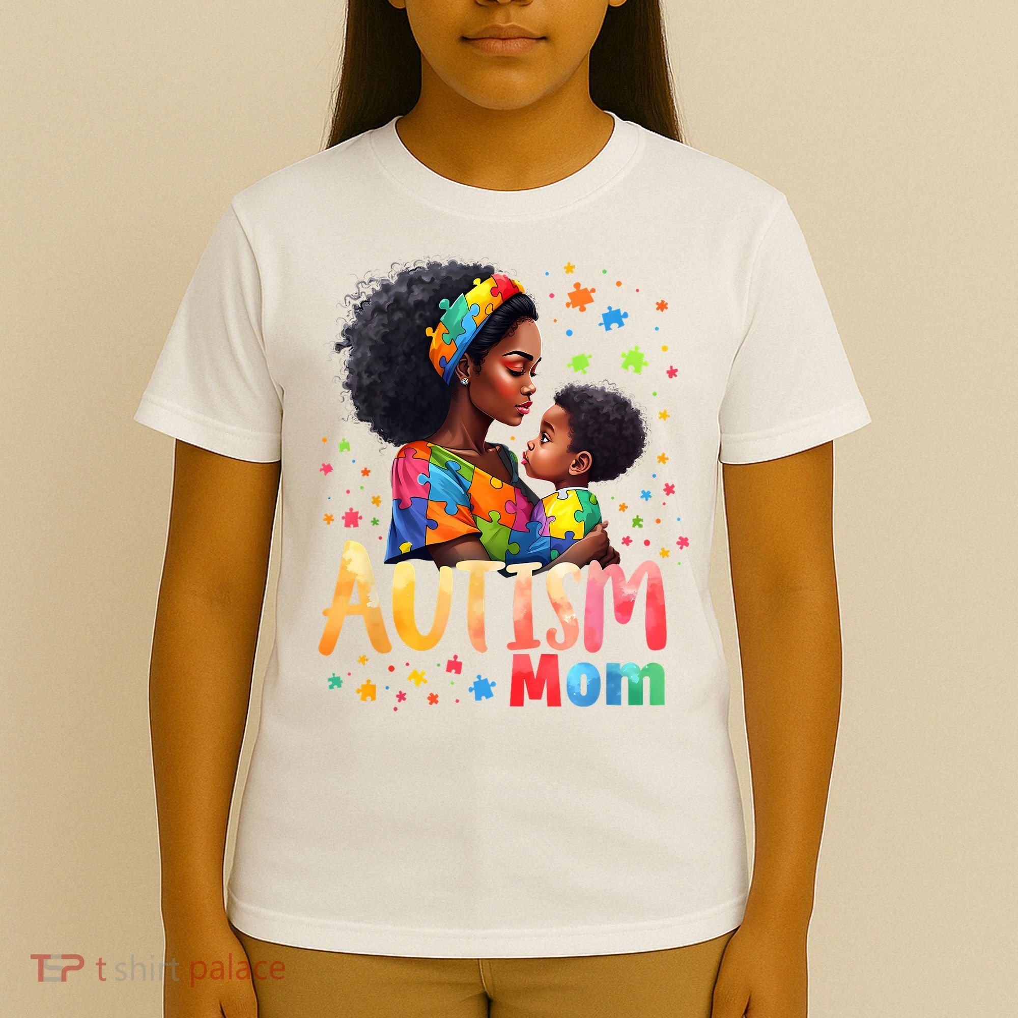 Mom Afro Autism Awareness Mama Black Autism T-Shirt