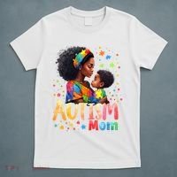 Mom Afro Autism Awareness Mama Black Autism T-Shirt thumb 5