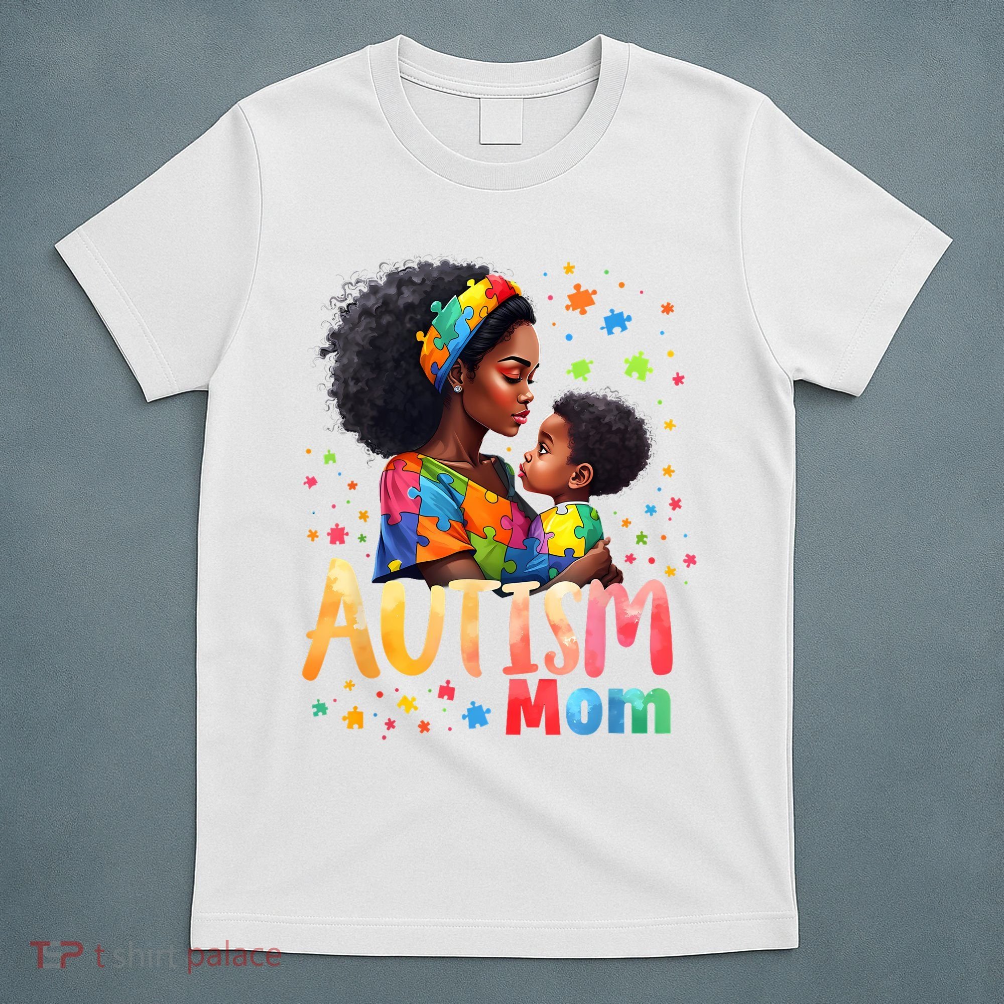 Mom Afro Autism Awareness Mama Black Autism T-Shirt