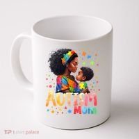 Mom Afro Autism Awareness Mama Black Autism Coffee Mug thumb 0