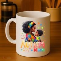 Mom Afro Autism Awareness Mama Black Autism Coffee Mug thumb 4