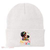 Mom Afro Autism Awareness Mama Black Autism Beanie thumb 0