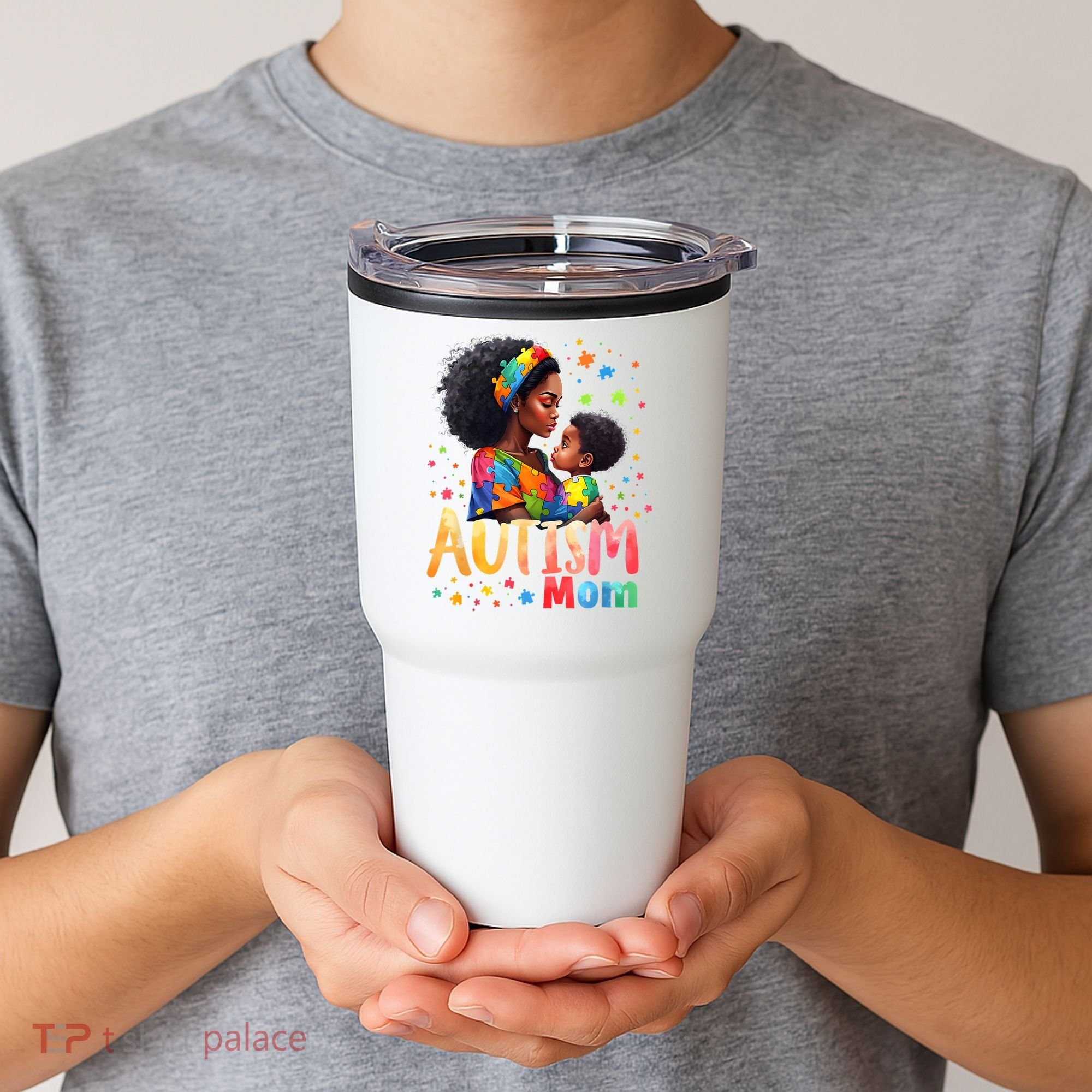 Mom Afro Autism Awareness Mama Black Autism Tumbler