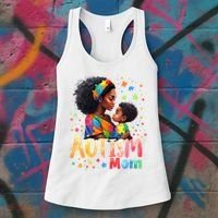 Mom Afro Autism Awareness Mama Black Autism Women's Tank Top thumb 3