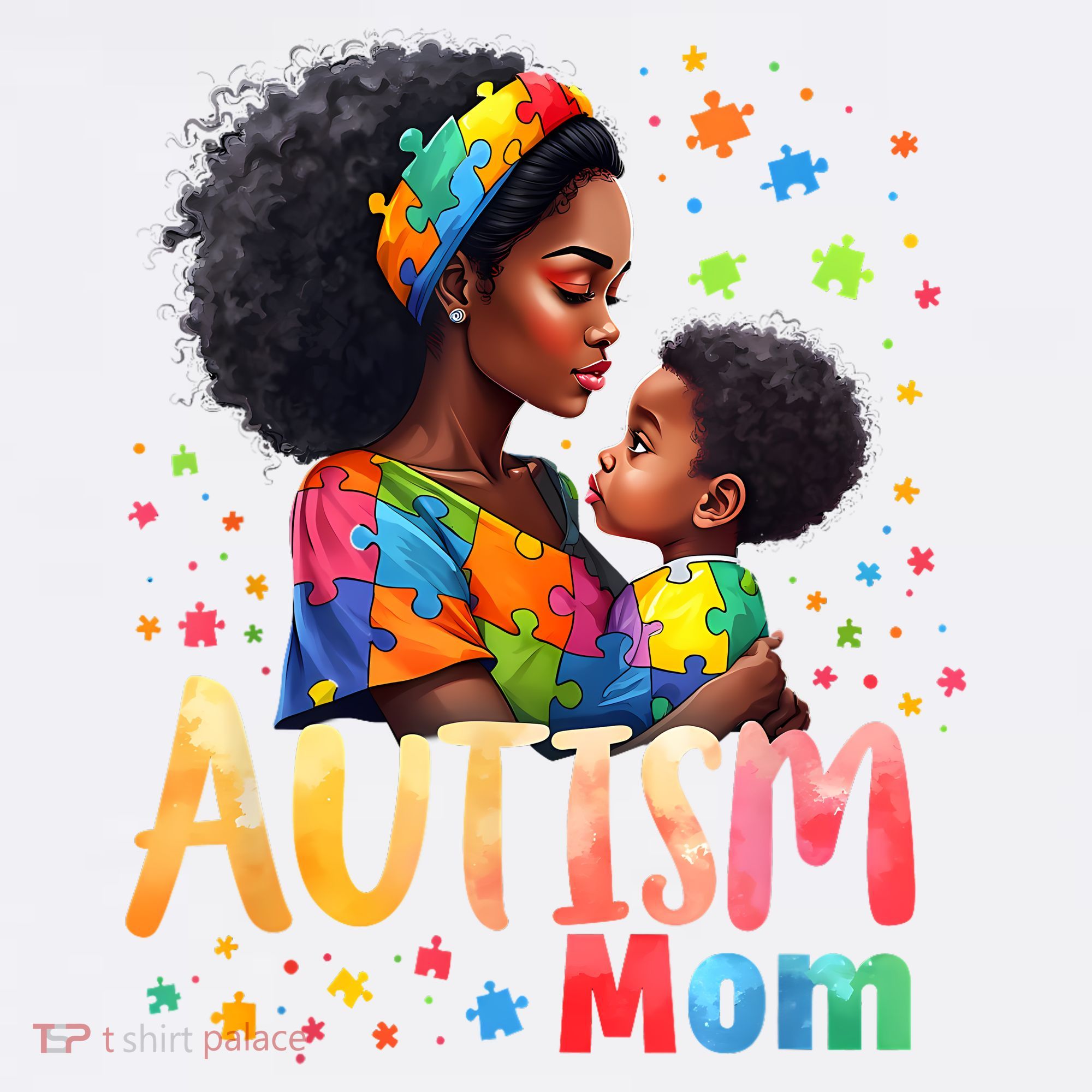Mom Afro Autism Awareness Mama Black Autism Women's Tank Top