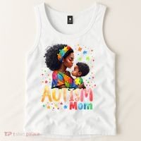 Mom Afro Autism Awareness Mama Black Autism Tank Top thumb 2
