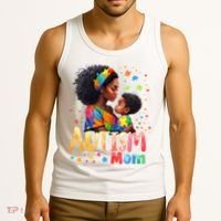 Mom Afro Autism Awareness Mama Black Autism Tank Top thumb 3