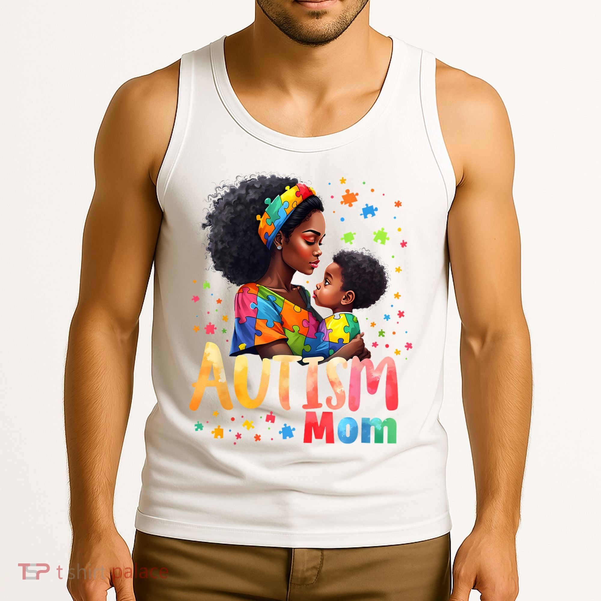 Mom Afro Autism Awareness Mama Black Autism Tank Top
