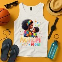 Mom Afro Autism Awareness Mama Black Autism Tank Top thumb 4