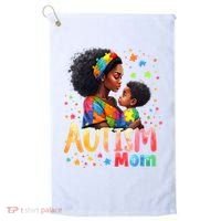 Mom Afro Autism Awareness Mama Black Autism Golf Towel thumb 0