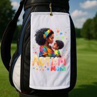 Mom Afro Autism Awareness Mama Black Autism Golf Towel thumb 2