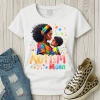Mom Afro Autism Awareness Mama Black Autism Women's T-Shirt thumb 3