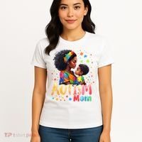 Mom Afro Autism Awareness Mama Black Autism Women's T-Shirt thumb 4