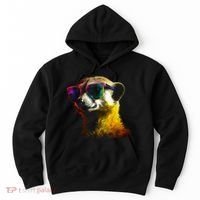 Meerkat Artwork Animal Art Sunglasses Meerkat Hoodie thumb 0