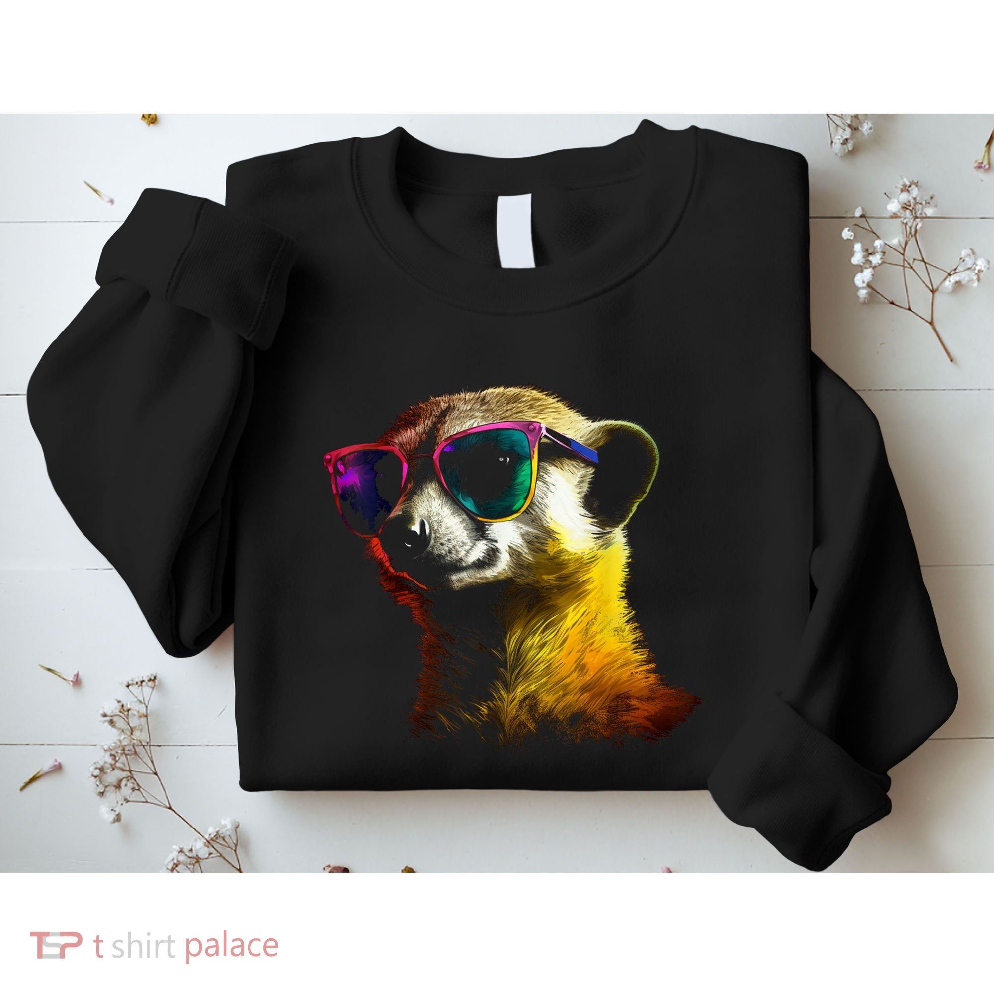Meerkat Artwork Animal Art Sunglasses Meerkat Sweatshirt