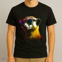 Meerkat Artwork Animal Art Sunglasses Meerkat T-Shirt thumb 3