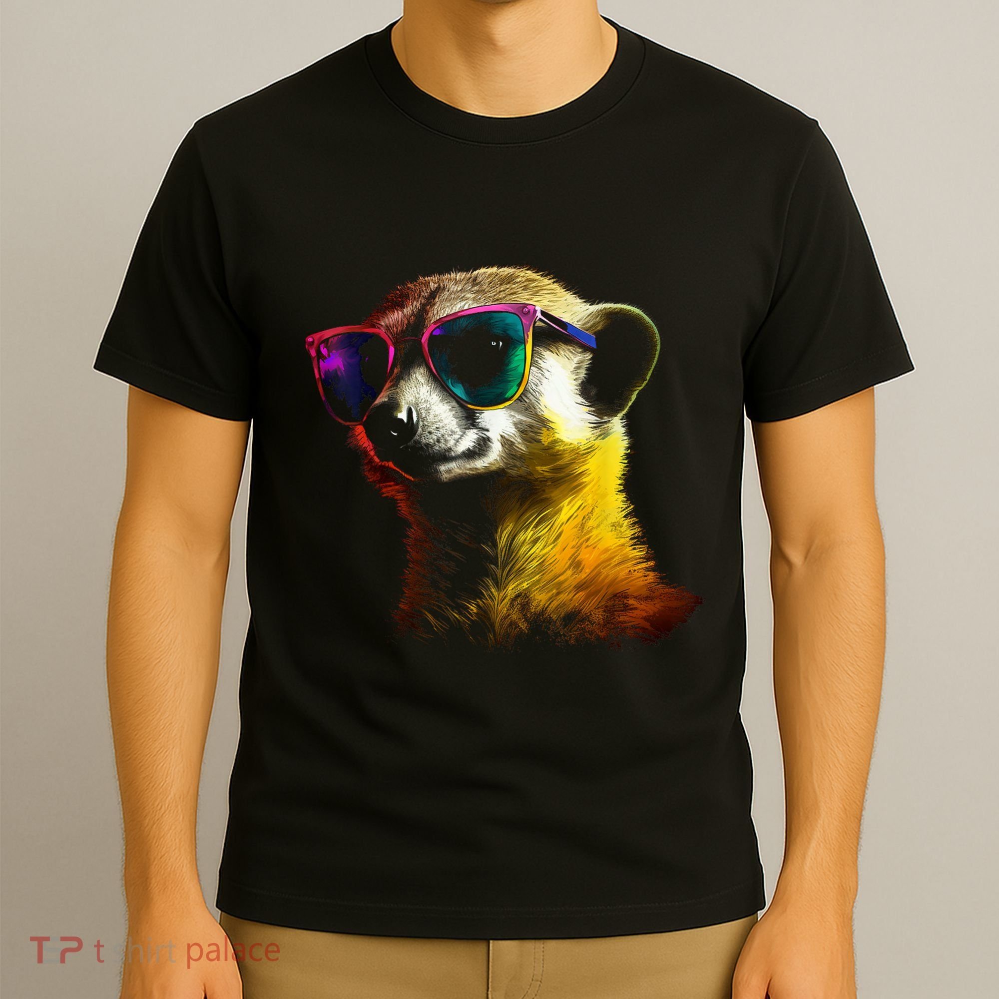 Meerkat Artwork Animal Art Sunglasses Meerkat T-Shirt