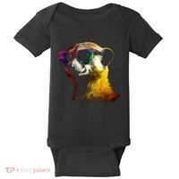 Meerkat Artwork Animal Art Sunglasses Meerkat Baby Bodysuit thumb 0