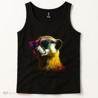 Meerkat Artwork Animal Art Sunglasses Meerkat Tank Top thumb 2