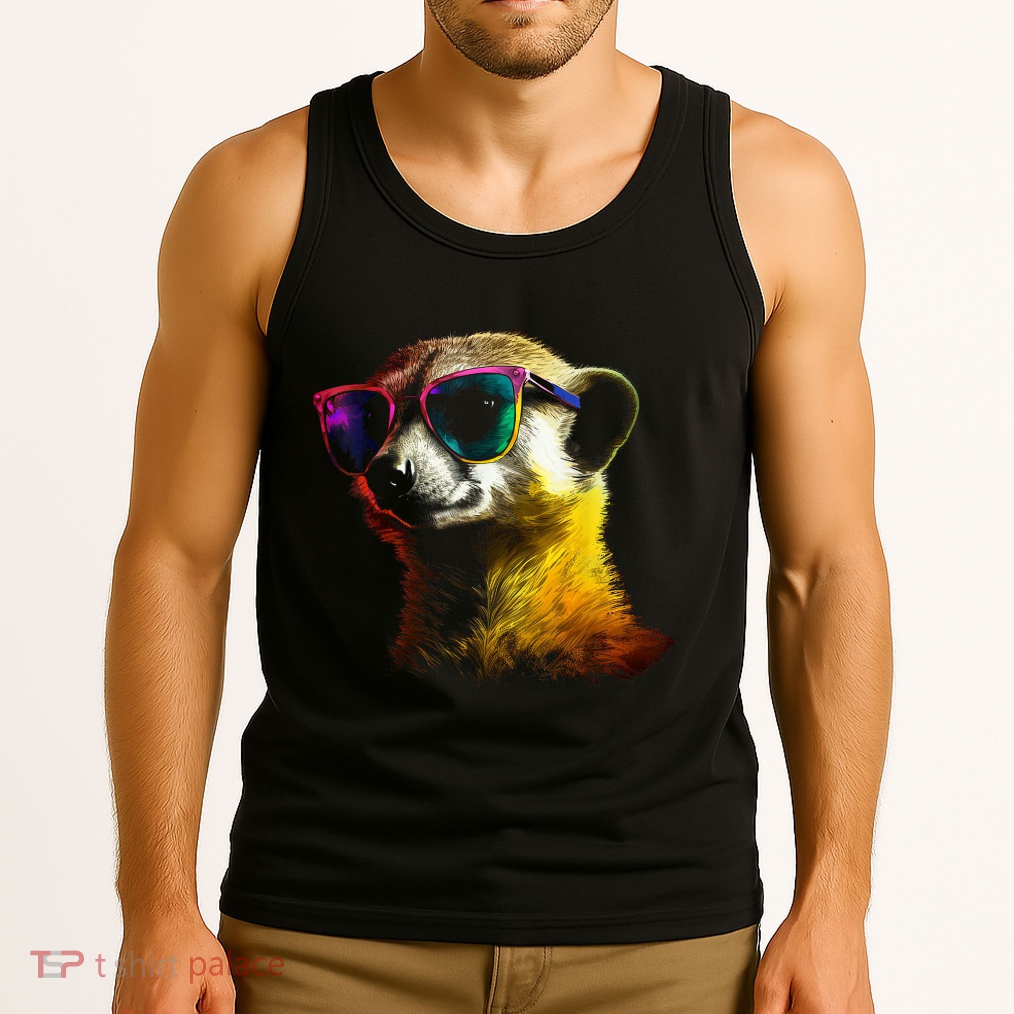 Meerkat Artwork Animal Art Sunglasses Meerkat Tank Top