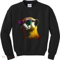 Meerkat Artwork Animal Art Sunglasses Meerkat Kids Sweatshirt thumb 0