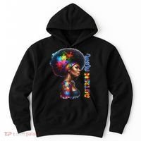 Mom Afro Autism Awareness Mama Black Autism Mother Autistic Hoodie thumb 0