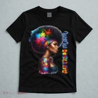 Mom Afro Autism Awareness Mama Black Autism Mother Autistic T-Shirt thumb 5