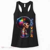 Mom Afro Autism Awareness Mama Black Autism Mother Autistic Women's Tank Top thumb 0