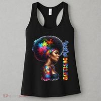Mom Afro Autism Awareness Mama Black Autism Mother Autistic Women's Tank Top thumb 3