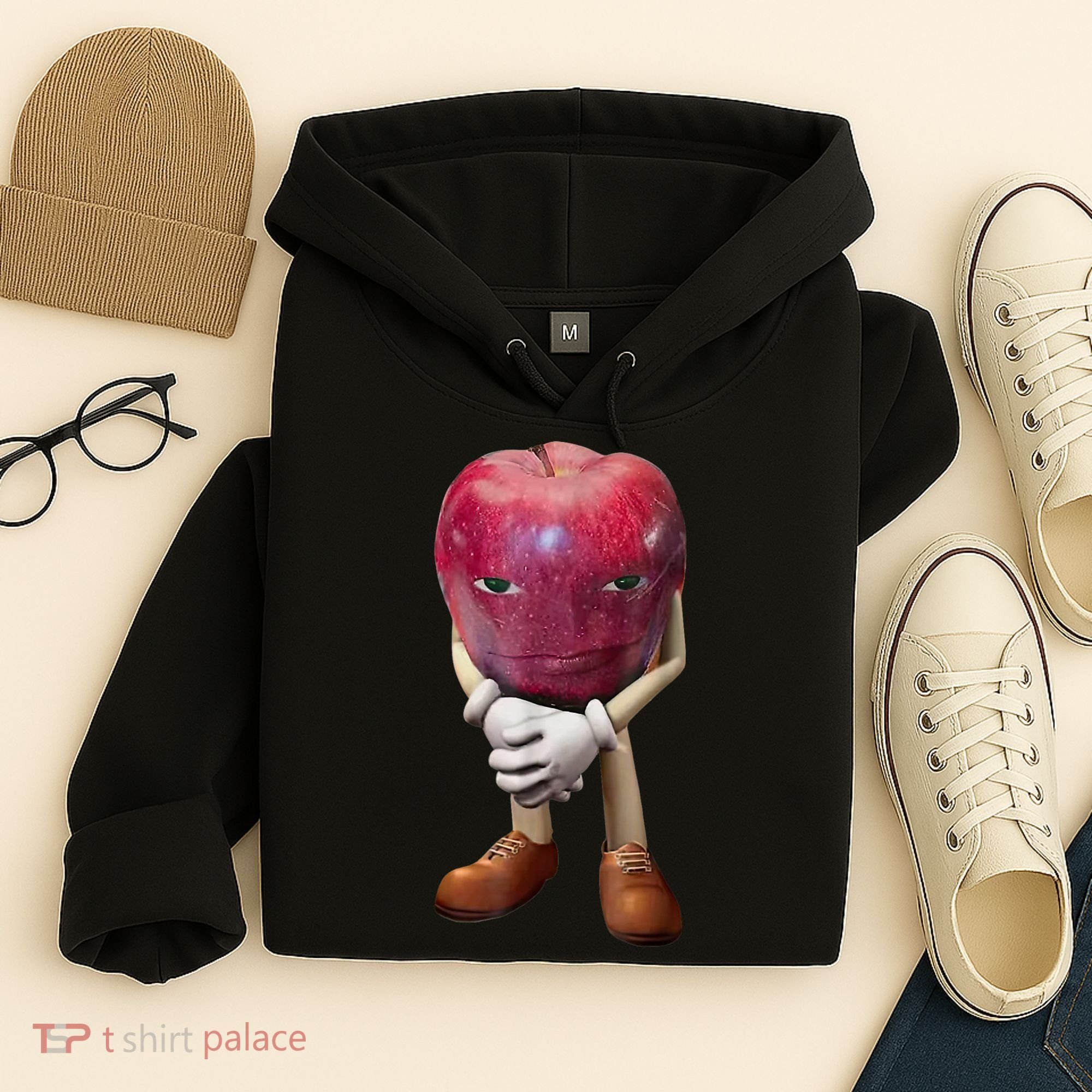 Me Asf Apple Funny Apple Face Meme Wapple Hoodie