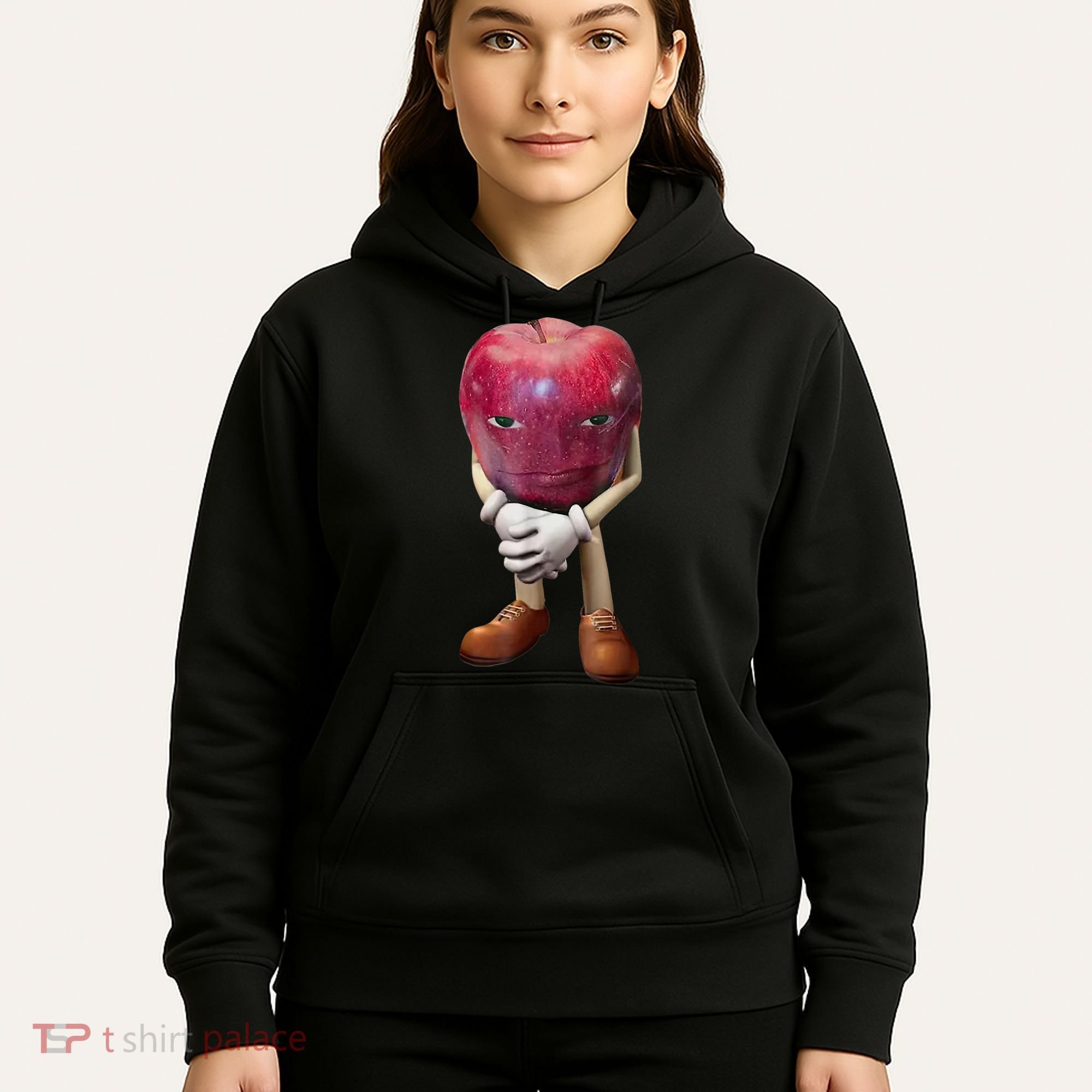 Me Asf Apple Funny Apple Face Meme Wapple Hoodie
