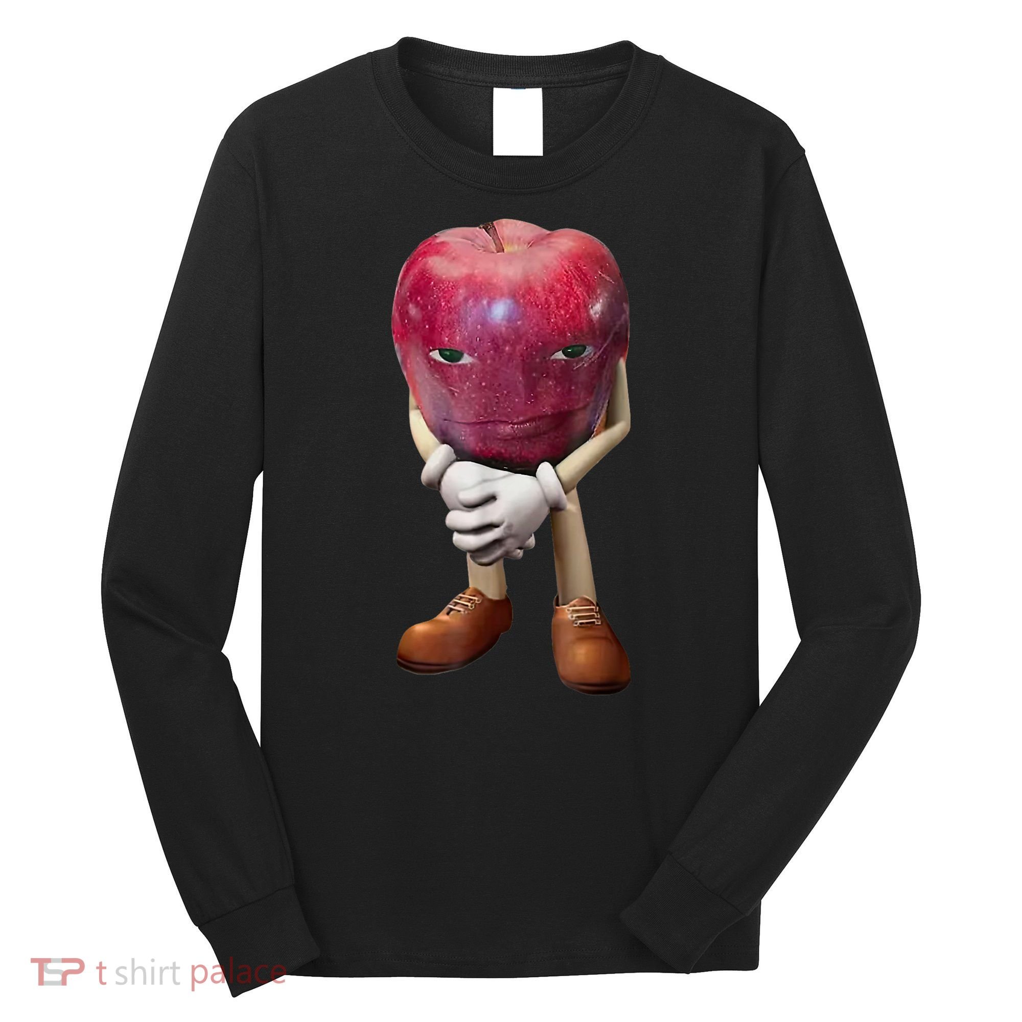 Me Asf Apple Funny Apple Face Meme Wapple Long Sleeve Shirt