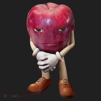 Me Asf Apple Funny Apple Face Meme Wapple Beanie thumb 2
