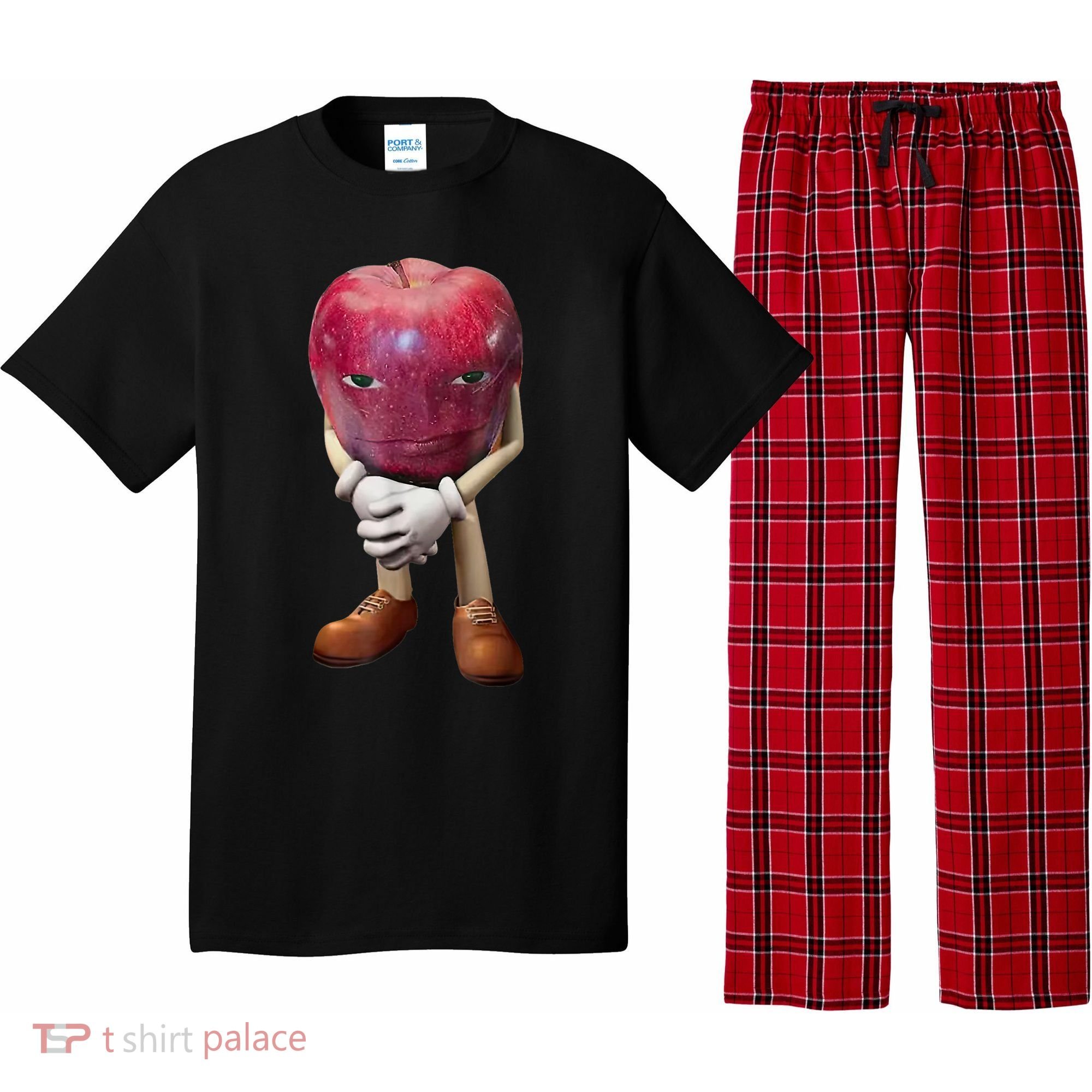 Me Asf Apple Funny Apple Face Meme Wapple Pajama Set